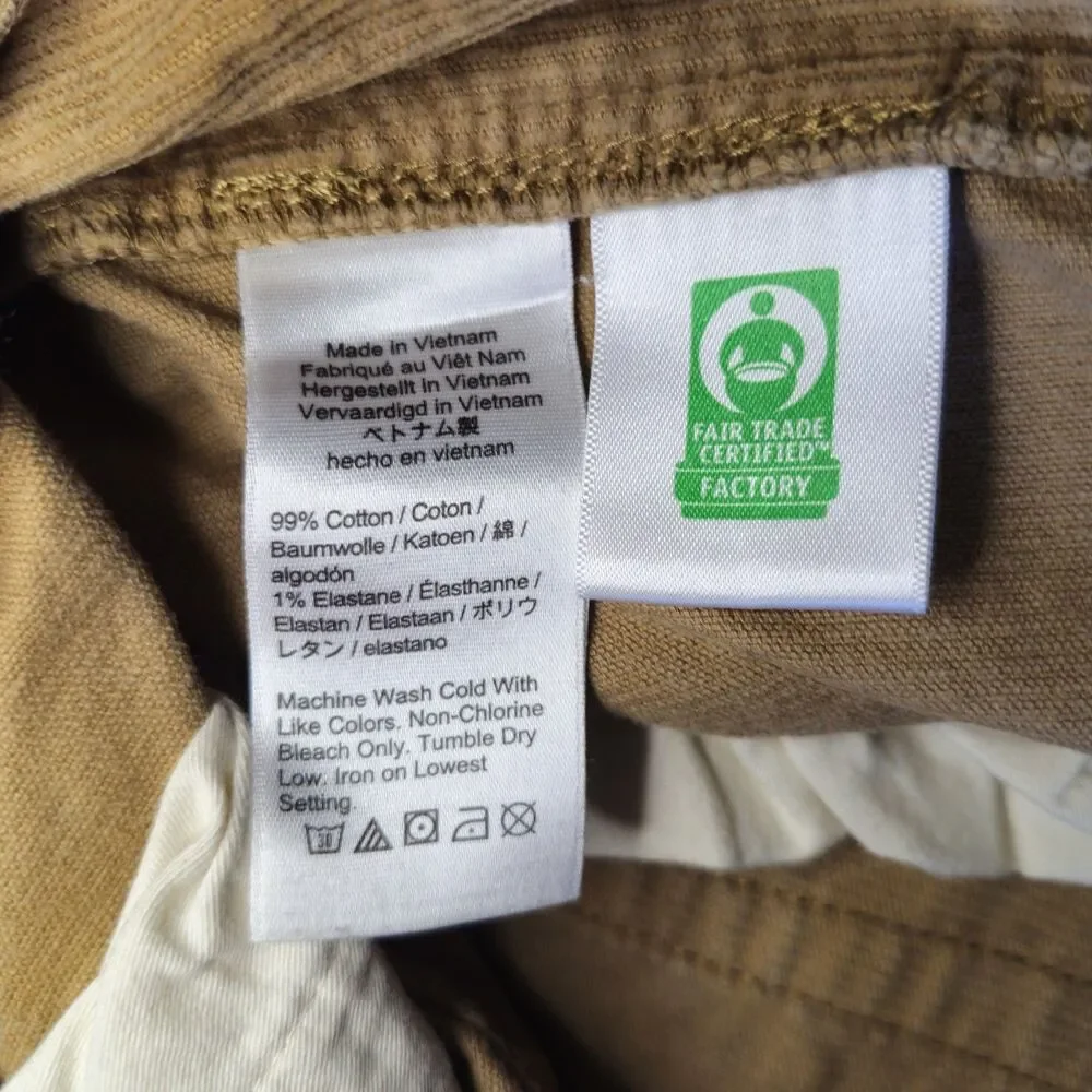 J.Crew 770 Men’s Straight Fit Corduroy Pants 30x30 Tan Brown Camel Stretch